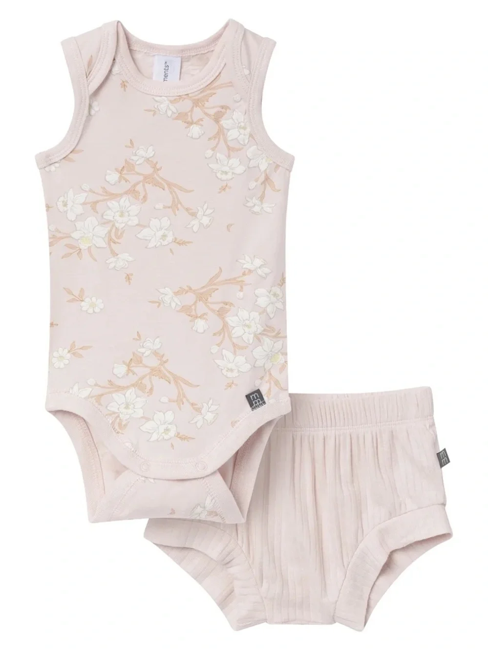 NWT Gerber Modern Moments Baby Pink Floral Outfit Set 6–9 Months